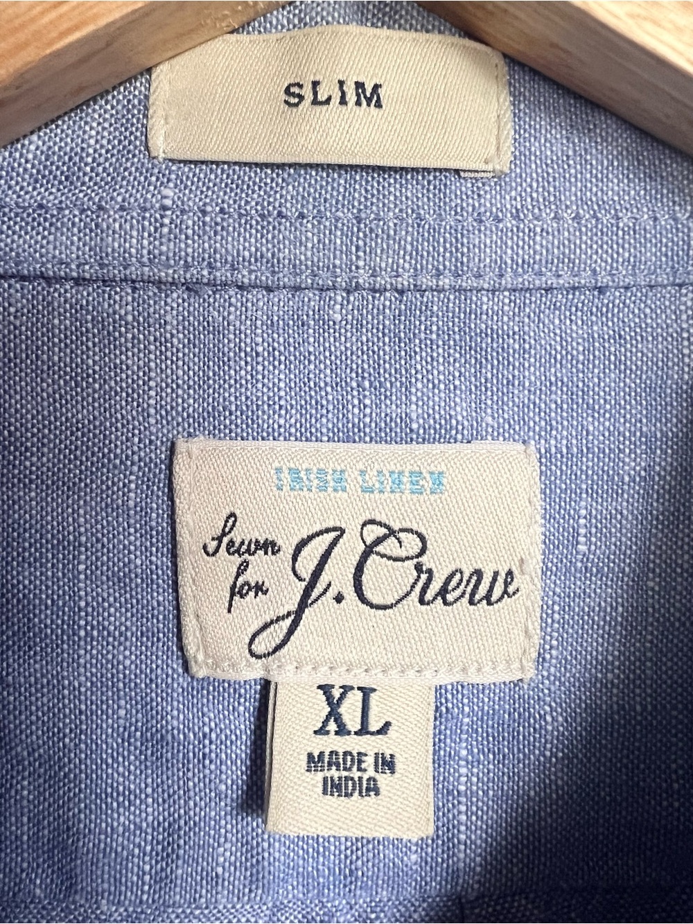 J.Crew Baird McNutt Irish linen Button Down Shirt XL Blue Classic Summer Beach - Picture 3 of 15